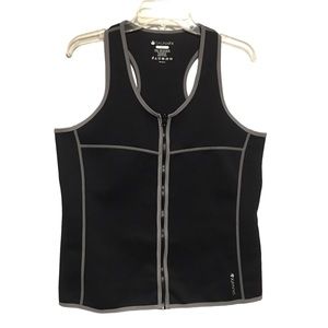 SAUNAFX Sweat Sauna Workout Vest Neoprene treated with Microban Black Gray XXL